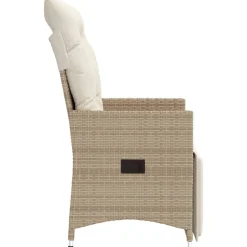 MAISON EXCLUSIVE - Chaise inclinable de jardin avec coussins beige résine tressée