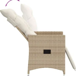 MAISON EXCLUSIVE - Chaise inclinable de jardin avec coussins beige résine tressée