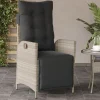 MAISON EXCLUSIVE - Chaise inclinable de jardin avec repose-pied gris clair rotin