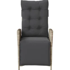 MAISON EXCLUSIVE - Chaise inclinable de jardin avec repose-pied gris clair rotin