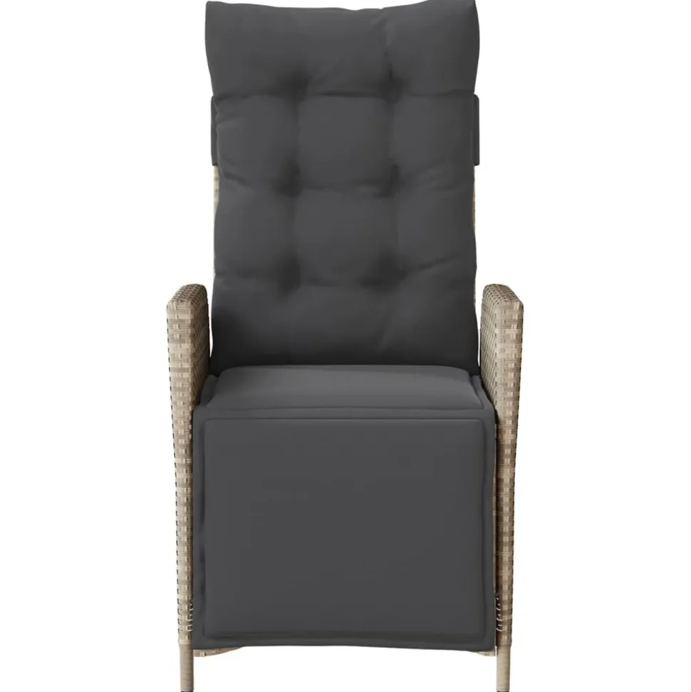 MAISON EXCLUSIVE - Chaise inclinable de jardin avec repose-pied gris clair rotin