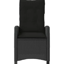 MAISON EXCLUSIVE - Chaise inclinable de jardin avec coussins noir résine tressée