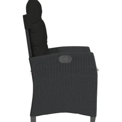 MAISON EXCLUSIVE - Chaise inclinable de jardin avec coussins noir résine tressée