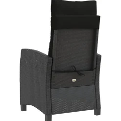 MAISON EXCLUSIVE - Chaise inclinable de jardin avec coussins noir résine tressée