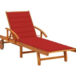 MAISON EXCLUSIVE - Chaise longue de jardin avec coussin bois d'acacia solide