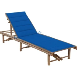 MAISON EXCLUSIVE - Chaise longue de jardin avec coussin bambou