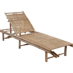 MAISON EXCLUSIVE - Chaise longue de jardin avec coussin bambou