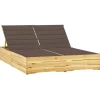 MAISON EXCLUSIVE - Chaise longue double et coussins taupe bois de pin imprégné