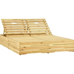 MAISON EXCLUSIVE - Chaise longue double et coussins taupe bois de pin imprégné