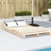 MAISON EXCLUSIVE - Chaise longue 205x110x31,5 cm bois massif de pin