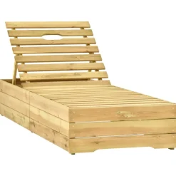 MAISON EXCLUSIVE - Chaise longue avec coussin gris bois de pin imprégné