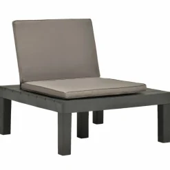 MAISON EXCLUSIVE - Chaise de salon de jardin avec coussin plastique anthracite