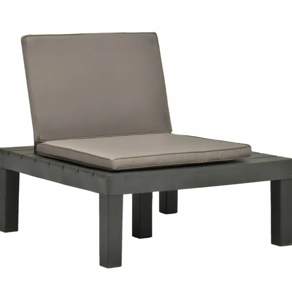 MAISON EXCLUSIVE - Chaise de salon de jardin avec coussin plastique anthracite