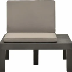 MAISON EXCLUSIVE - Chaise de salon de jardin avec coussin plastique anthracite