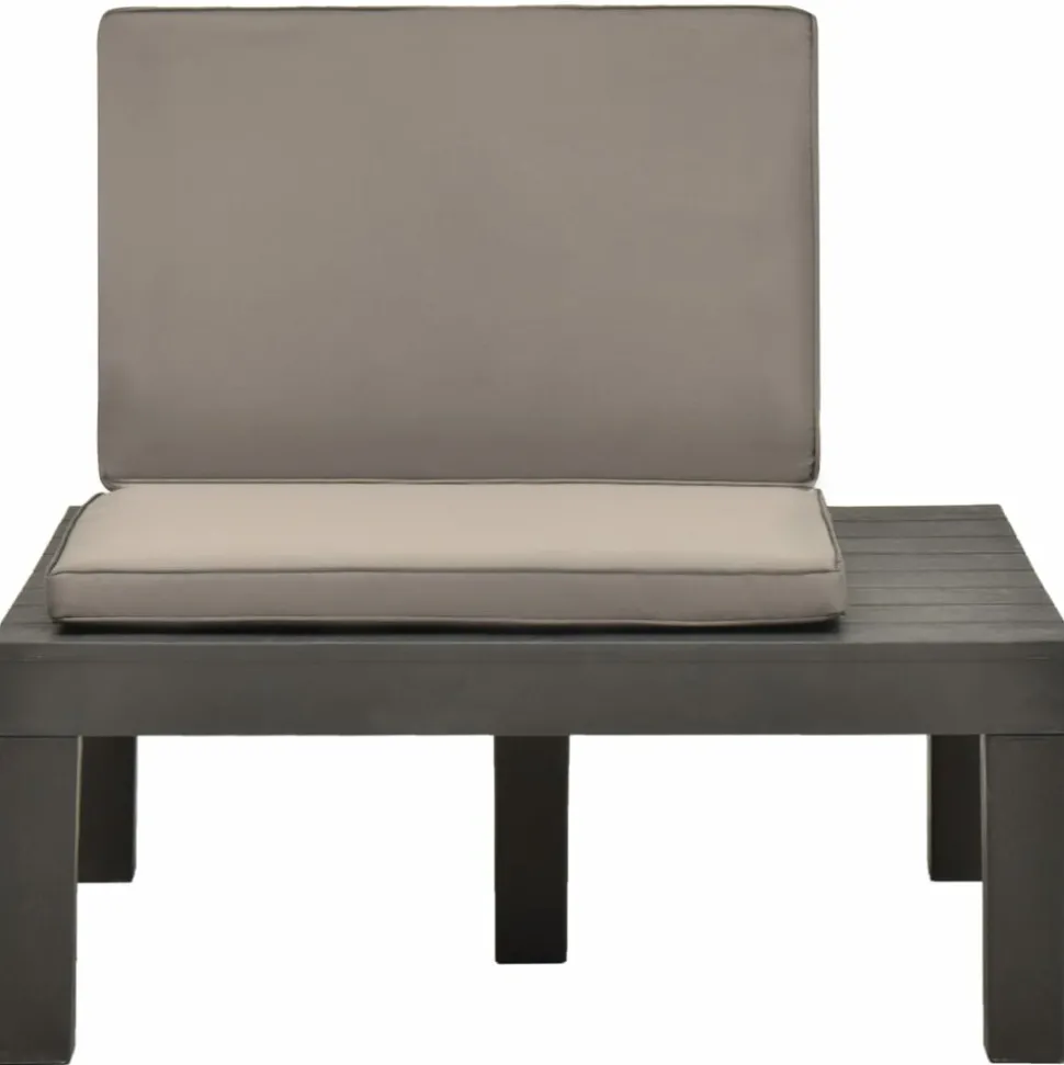 MAISON EXCLUSIVE - Chaise de salon de jardin avec coussin plastique anthracite