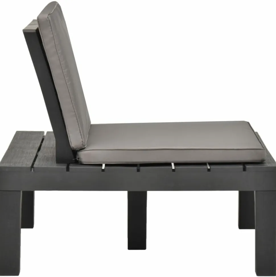 MAISON EXCLUSIVE - Chaise de salon de jardin avec coussin plastique anthracite