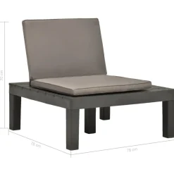 MAISON EXCLUSIVE - Chaise de salon de jardin avec coussin plastique anthracite