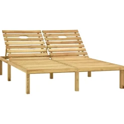 MAISON EXCLUSIVE - Chaise longue double et coussins vert vif bois de pin imprégné