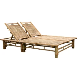 MAISON EXCLUSIVE - Chaise longue pour 2 personnes avec coussins bambou