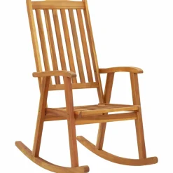 MAISON EXCLUSIVE - Chaise à bascule avec coussins bois d'acacia massif