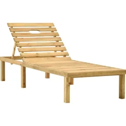MAISON EXCLUSIVE - Chaise longue de jardin avec table et coussin pin imprégné