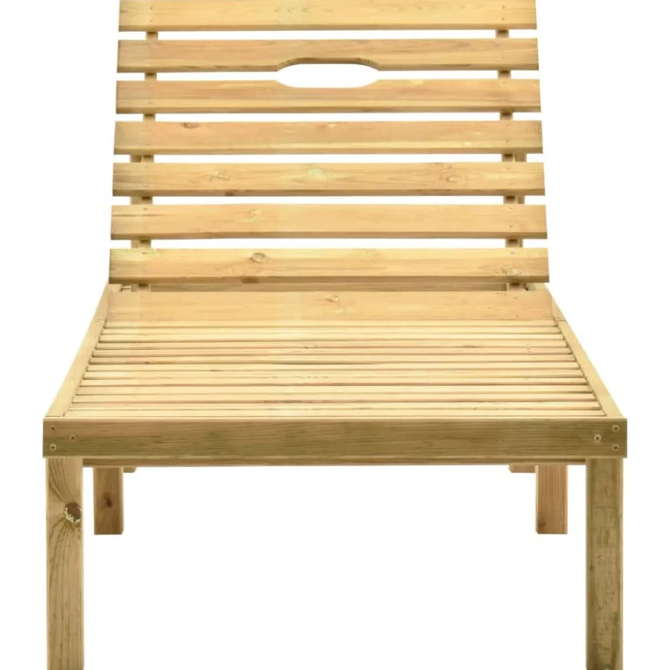 MAISON EXCLUSIVE - Chaise longue de jardin avec table et coussin pin imprégné