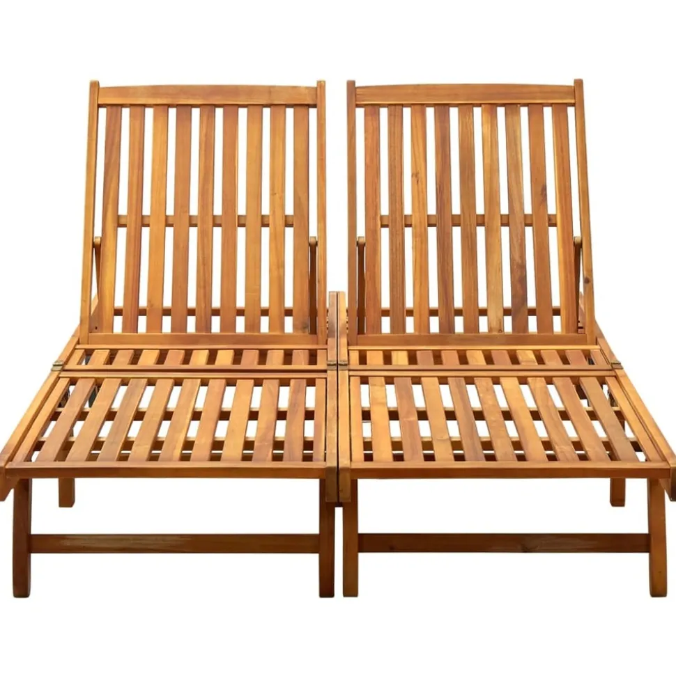 MAISON EXCLUSIVE - Chaise longue 2 places bois d'acacia massif