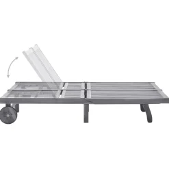 MAISON EXCLUSIVE - Chaise longue de jardin 2 places avec coussin gris acacia