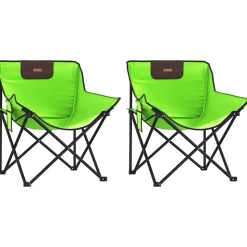 MAISON EXCLUSIVE - Chaise de camping avec poche pliable lot de 2 vert