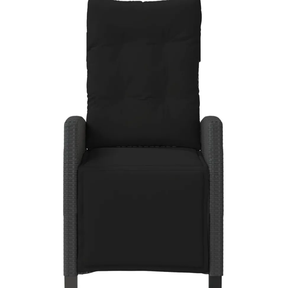 MAISON EXCLUSIVE - Chaise inclinable de jardin et repose-pied noir résine tressée