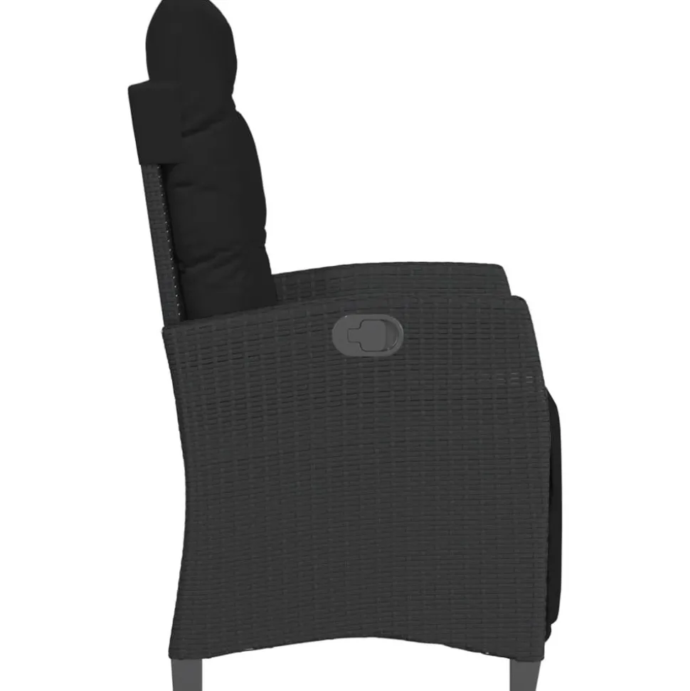 MAISON EXCLUSIVE - Chaise inclinable de jardin et repose-pied noir résine tressée
