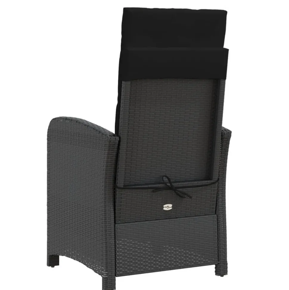 MAISON EXCLUSIVE - Chaise inclinable de jardin et repose-pied noir résine tressée