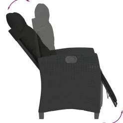 MAISON EXCLUSIVE - Chaise inclinable de jardin et repose-pied noir résine tressée