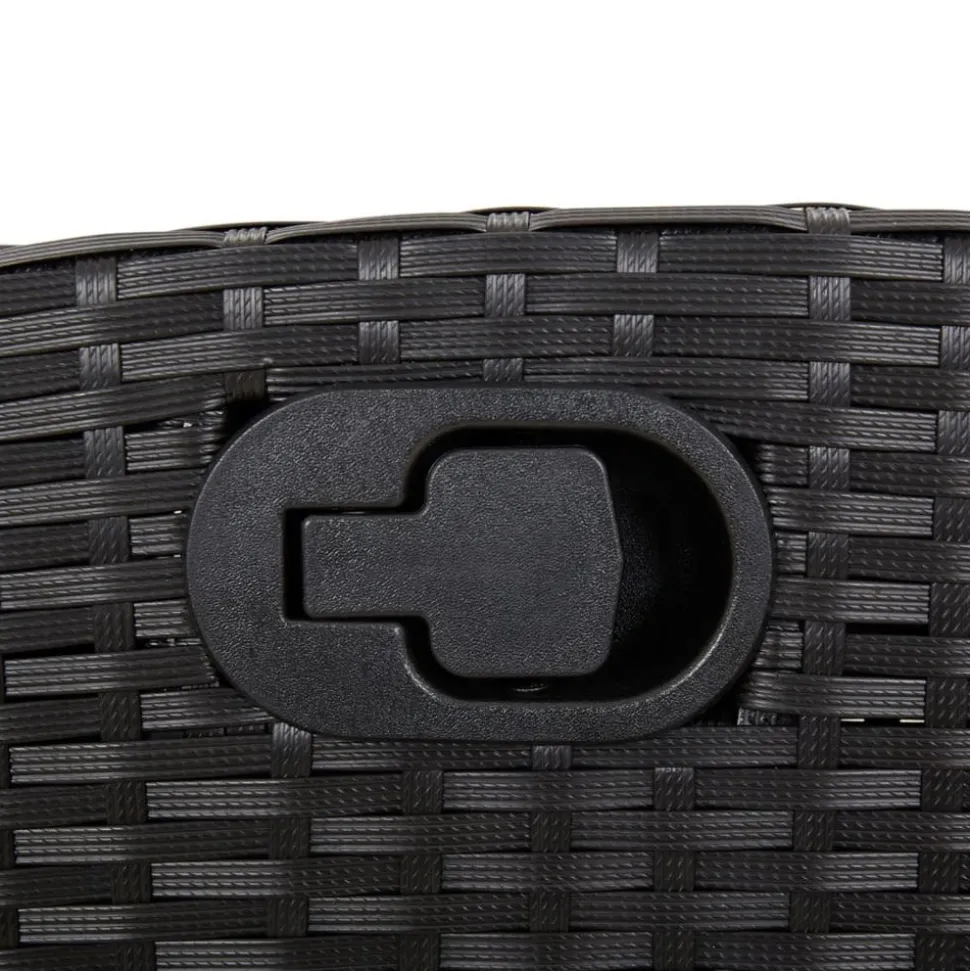 MAISON EXCLUSIVE - Chaise inclinable de jardin et repose-pied noir résine tressée