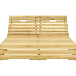 MAISON EXCLUSIVE - Chaise longue double avec coussins bois de pin imprégné