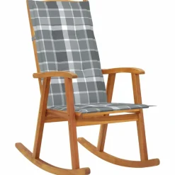 MAISON EXCLUSIVE - Chaise à bascule avec coussins bois d'acacia massif