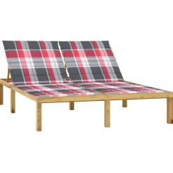 MAISON EXCLUSIVE - Chaise longue double avec coussins bois de pin imprégné