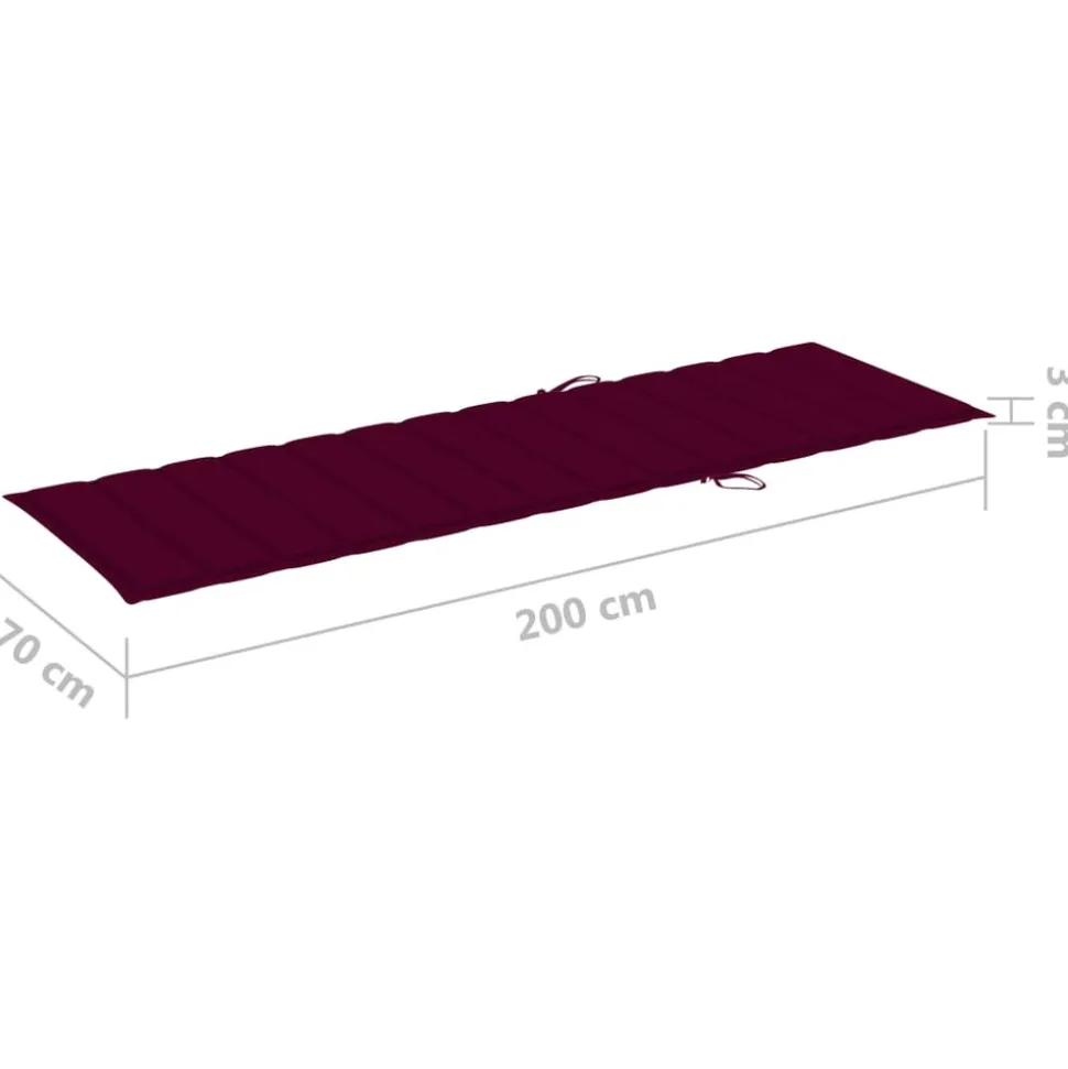 MAISON EXCLUSIVE - Chaise longue avec coussin bordeaux bois de pin imprégné