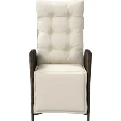 MAISON EXCLUSIVE - Chaise inclinable de jardin repose-pied marron résine tressée