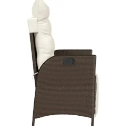 MAISON EXCLUSIVE - Chaise inclinable de jardin repose-pied marron résine tressée