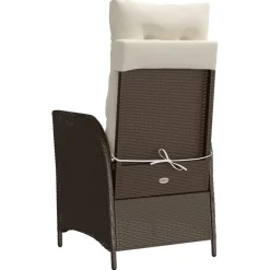 MAISON EXCLUSIVE - Chaise inclinable de jardin repose-pied marron résine tressée