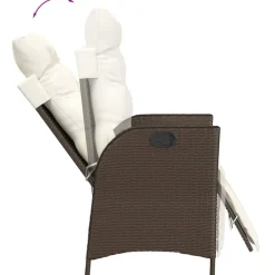 MAISON EXCLUSIVE - Chaise inclinable de jardin repose-pied marron résine tressée