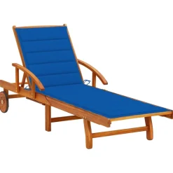 MAISON EXCLUSIVE - Chaise longue de jardin avec coussin bois d'acacia solide