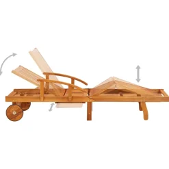 MAISON EXCLUSIVE - Chaise longue de jardin avec coussin bois d'acacia solide