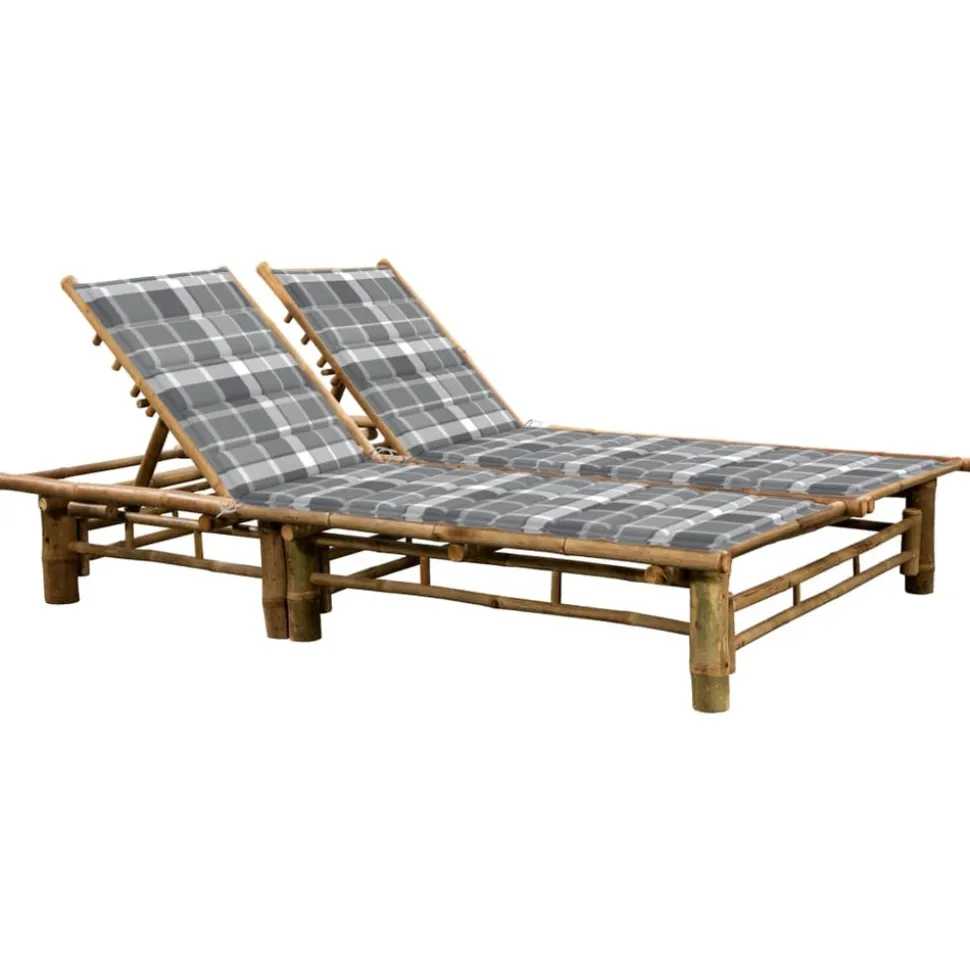 MAISON EXCLUSIVE - Chaise longue pour 2 personnes avec coussins bambou