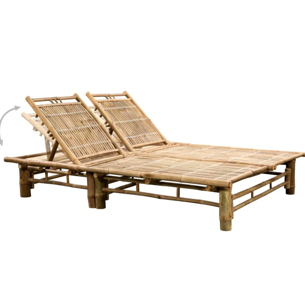 MAISON EXCLUSIVE - Chaise longue pour 2 personnes avec coussins bambou