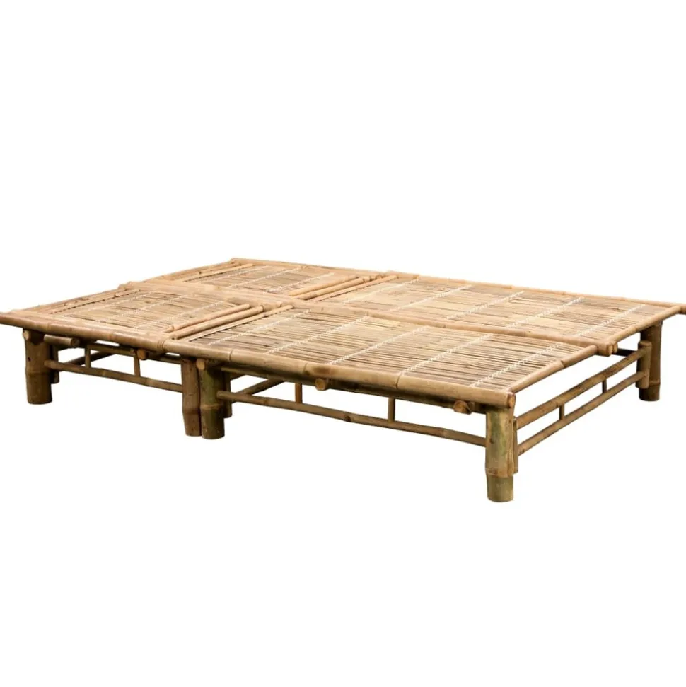 MAISON EXCLUSIVE - Chaise longue pour 2 personnes avec coussins bambou