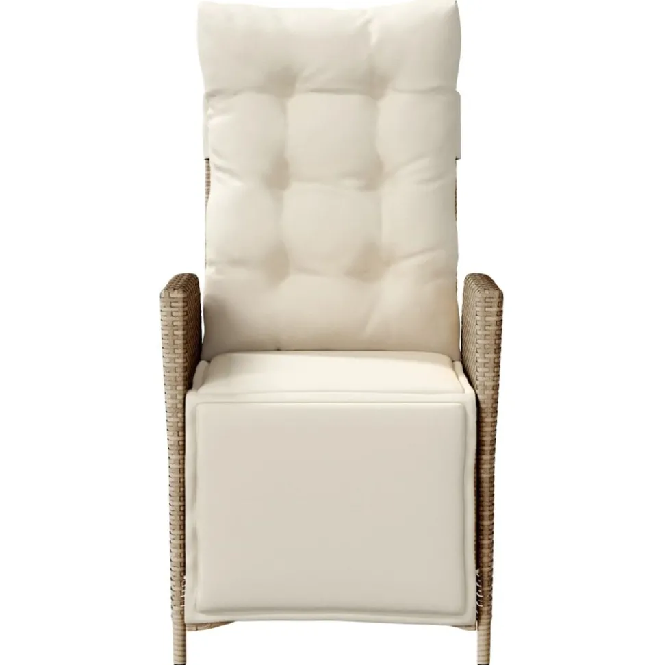 MAISON EXCLUSIVE - Chaise inclinable de jardin et repose-pied beige résine tressée