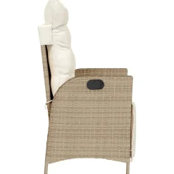 MAISON EXCLUSIVE - Chaise inclinable de jardin et repose-pied beige résine tressée