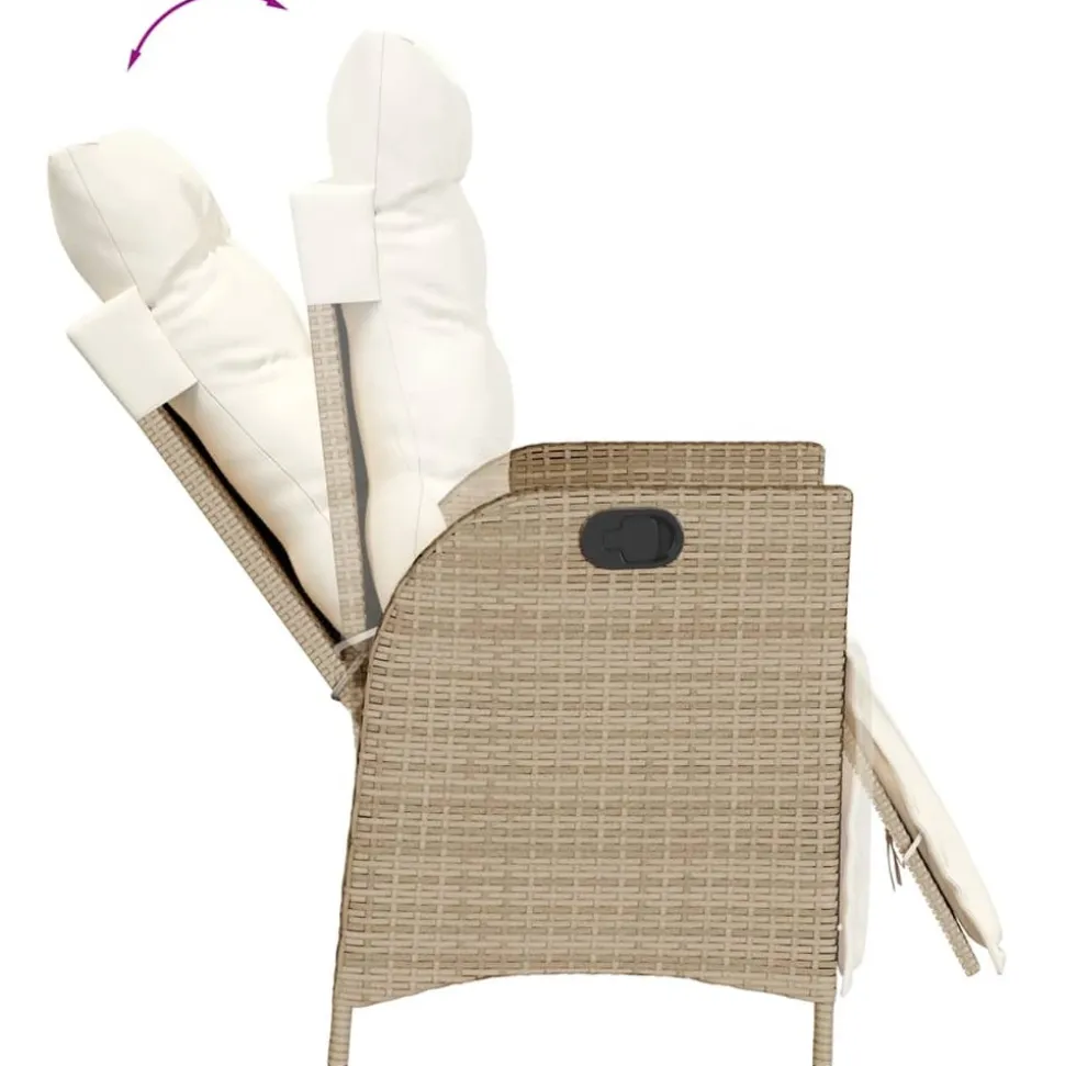 MAISON EXCLUSIVE - Chaise inclinable de jardin et repose-pied beige résine tressée